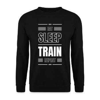 manger le train de sommeil répéter l’idée cadeau fitness - Sweat-shirt Unisexe - noir - Devant - Alina (178cm) & Michal (187cm)