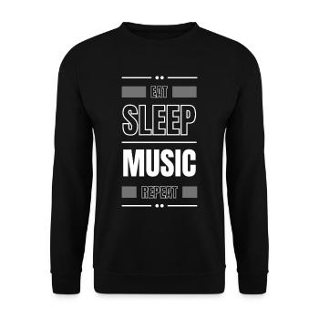 manger de la musique de sommeil répéter l’idée de cadeau disant - Sweat-shirt Unisexe - noir - Devant - Alina (178cm) & Michal (187cm)