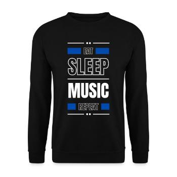 manger de la musique de sommeil répéter l’idée de cadeau disant - Sweat-shirt Unisexe - noir - Devant - Alina (178cm) & Michal (187cm)