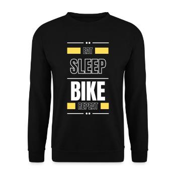 eat sleep bike repeat gift idea saying bike - Unisex Sweatshirt - black - Front - Alina (178cm) & Michal (187cm)