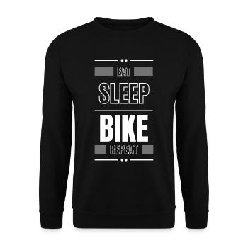 eat sleep bike repeat gift idea saying bike - Unisex Sweatshirt - black - Front - Alina (178cm) & Michal (187cm)