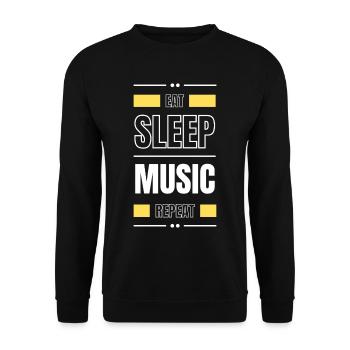 eat sleep music repeat gift idea saying - Unisex Sweatshirt - black - Front - Alina (178cm) & Michal (187cm)