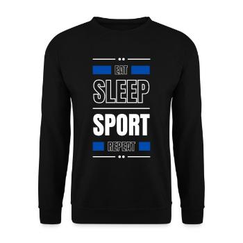 manger le sommeil sport répéter l’idée cadeau en disant gym - Sweat-shirt Unisexe - noir - Devant - Alina (178cm) & Michal (187cm)