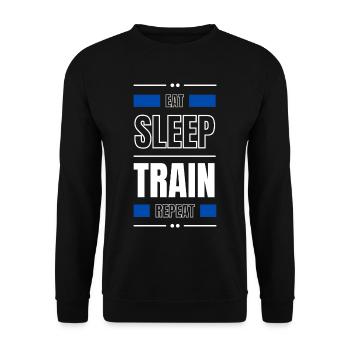 manger le train de sommeil répéter l’idée cadeau fitness - Sweat-shirt Unisexe - noir - Devant - Alina (178cm) & Michal (187cm)