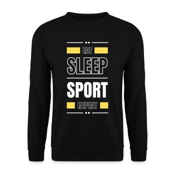 manger le sommeil sport répéter l’idée cadeau en disant gym - Sweat-shirt Unisexe - noir - Devant - Alina (178cm) & Michal (187cm)