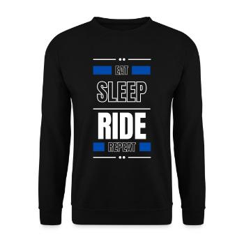 eat sleep ride repeat gift idea saying bike - Unisex Sweatshirt - black - Front - Alina (178cm) & Michal (187cm)