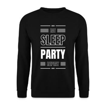 eat sleep party repeat gift idea saying dance - Unisex Sweatshirt - black - Front - Alina (178cm) & Michal (187cm)