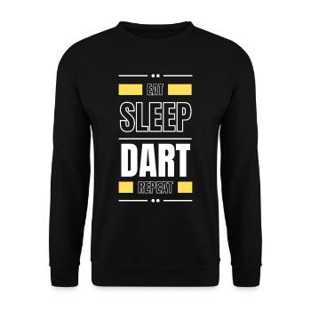 eat sleep dart repeat gift idea saying - Unisex Sweatshirt - black - Front - Alina (178cm) & Michal (187cm)