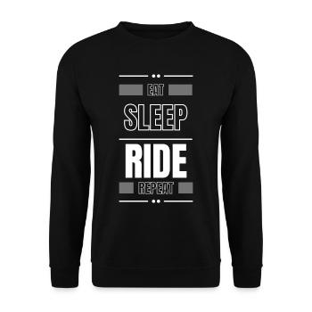 eat sleep ride repeat gift idea saying bike - Unisex Sweatshirt - black - Front - Alina (178cm) & Michal (187cm)