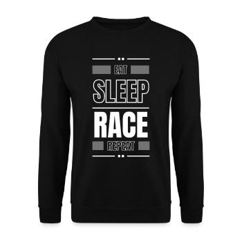 manger la course au sommeil répéter l’idée cadeau en disant - Sweat-shirt Unisexe - noir - Devant - Alina (178cm) & Michal (187cm)