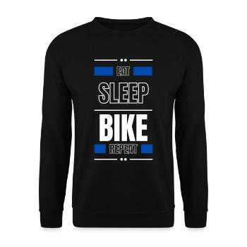 eat sleep bike repeat gift idea saying bike - Unisex Sweatshirt - black - Front - Alina (178cm) & Michal (187cm)