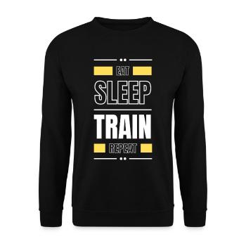 manger le train de sommeil répéter l’idée cadeau fitness - Sweat-shirt Unisexe - noir - Devant - Alina (178cm) & Michal (187cm)