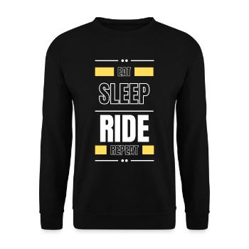 eat sleep ride repeat gift idea saying bike - Unisex Sweatshirt - black - Front - Alina (178cm) & Michal (187cm)
