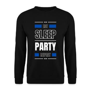 eat sleep party repeat gift idea saying dance - Unisex Sweatshirt - black - Front - Alina (178cm) & Michal (187cm)