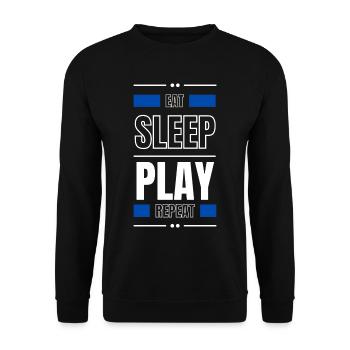 eat sleep play repeat gift idea saying gamer - Unisex Sweatshirt - black - Front - Alina (178cm) & Michal (187cm)