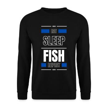 manger du poisson endormi répéter l’idée cadeau en disant pêche - Sweat-shirt Unisexe - noir - Devant - Alina (178cm) & Michal (187cm)