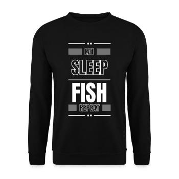 manger du poisson endormi répéter l’idée cadeau en disant pêche - Sweat-shirt Unisexe - noir - Devant - Alina (178cm) & Michal (187cm)