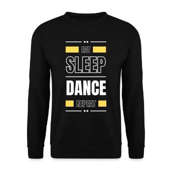 eat sleep dance repeat geschenk idee spruch party - Unisex Pullover - Schwarz - Vorne - Alina (178cm) & Michal (187cm)