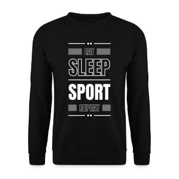 manger le sommeil sport répéter l’idée cadeau en disant gym - Sweat-shirt Unisexe - noir - Devant - Alina (178cm) & Michal (187cm)
