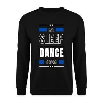 eat sleep dance repeat geschenk idee spruch party - Unisex Pullover - Schwarz - Vorne - Alina (178cm) & Michal (187cm)