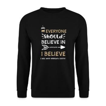 Everyone should believe in somet... - Unisex Pullover - Schwarz - Vorne - Alina (178cm) & Michal (187cm)