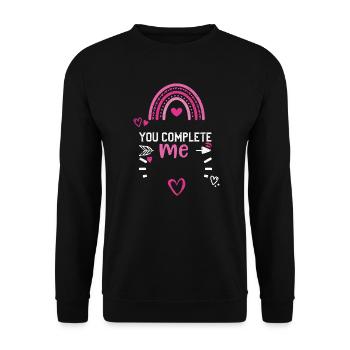 You complete me - Valentine's Day - Unisex Sweatshirt - black - Front - Alina (178cm) & Michal (187cm)
