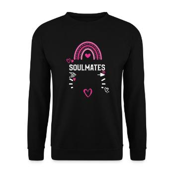 Soulmates - Valentine's Day - Unisex Pullover - Schwarz - Vorne - Alina (178cm) & Michal (187cm)