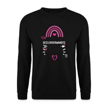 Seelenverwandte - Valentine's Day - Unisex Pullover - Schwarz - Vorne - Alina (178cm) & Michal (187cm)
