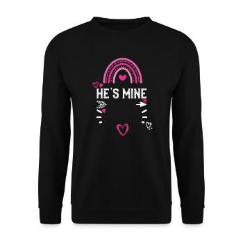 He's Mine - Valentine's Day - Unisex Pullover - Schwarz - Vorne - Alina (178cm) & Michal (187cm)