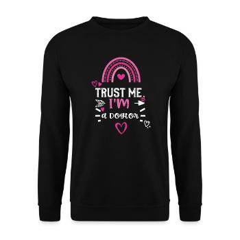 Trust Me, I'm a Dogtor - Unisex Pullover - Schwarz - Vorne - Alina (178cm) & Michal (187cm)
