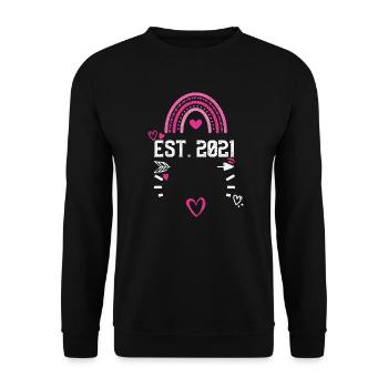 Est. 2021 - Valentine's Day - Unisex Pullover - Schwarz - Vorne - Alina (178cm) & Michal (187cm)