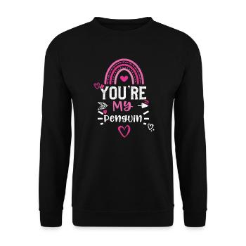 You're My Penguin - Unisex Pullover - Schwarz - Vorne - Alina (178cm) & Michal (187cm)
