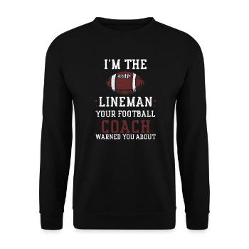 Je suis le juge de ligne, votre compagnie de football... - Sweat-shirt Unisexe - noir - Devant - Alina (178cm) & Michal (187cm)