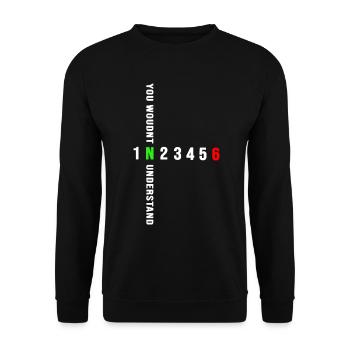 Motorcycle motor-biker 6-speed bike motorcyclist N - Unisex Sweatshirt - black - Front - Alina (178cm) & Michal (187cm)