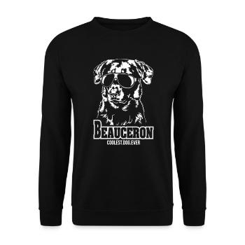 BEAUCERON chien le plus cool de tous les temps chien disant Wilsigns - Sweat-shirt Unisexe - noir - Devant - Alina (178cm) & Michal (187cm)