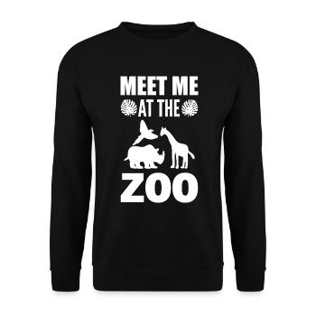 Meet Me At The Zoo Zoologe - Unisex Pullover - Schwarz - Vorne - Alina (178cm) & Michal (187cm)