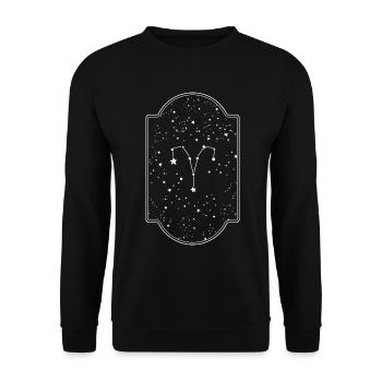 Sternzeichen Widder Sterne Himmel Nacht - Unisex Pullover - Schwarz - Vorne - Alina (178cm) & Michal (187cm)