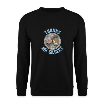 Merci M. Gilbert Inbetweeners Inspired Design - Sweat-shirt Unisexe - noir - Devant - Alina (178cm) & Michal (187cm)