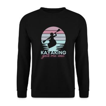 Kayaking gets me wet - Unisex Pullover - Schwarz - Vorne - Alina (178cm) & Michal (187cm)