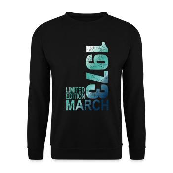 Limited Edition 50. Geburtstag 1973 März geboren - Unisex Pullover - Schwarz - Vorne - Alina (178cm) & Michal (187cm)