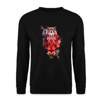 Eule geometrisch - Unisex Pullover - Schwarz - Vorne - Alina (178cm) & Michal (187cm)