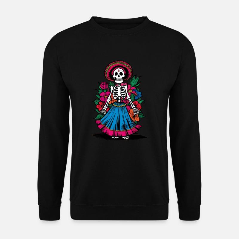 La Catrina Skeleton Halloween - Unisex Sweatshirt - black