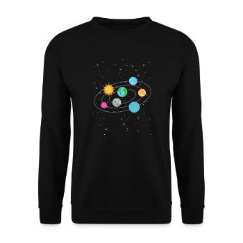 Universe Galaxy Space Planet Solar System - Unisex Sweatshirt - black - Front - Alina (178cm) & Michal (187cm)