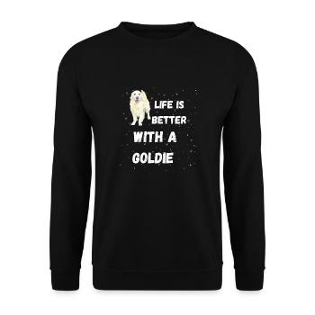 Life is better with a Golden Retriever - Unisex Sweatshirt - black - Front - Alina (178cm) & Michal (187cm)