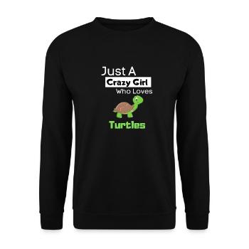 Aquarium Girl Animal Gift Turtle - Unisex Sweatshirt - black - Front - Alina (178cm) & Michal (187cm)