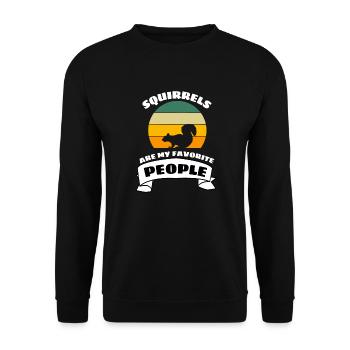 Retro squirrels are my favorite people - Unisex Sweatshirt - black - Front - Alina (178cm) & Michal (187cm)