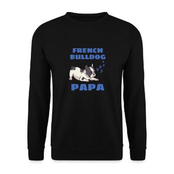 Frenchie Papa Dog Father's Day French Bulldog - Unisex Sweatshirt - black - Front - Alina (178cm) & Michal (187cm)