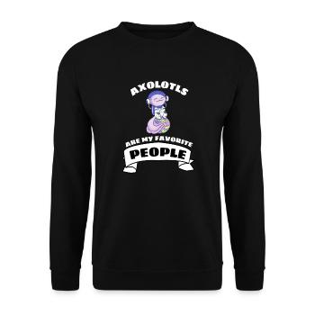 Salamander Pet Space Astronaut Axolotl - Unisex Sweatshirt - black - Front - Alina (178cm) & Michal (187cm)