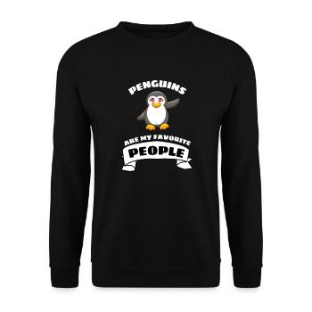 Zoo Bird Antarctica Animal Funny Gift Penguin - Unisex Sweatshirt - black - Front - Alina (178cm) & Michal (187cm)
