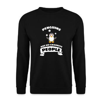 Antarctica Animal Funny Gift Sweet Penguin - Unisex Sweatshirt - black - Front - Alina (178cm) & Michal (187cm)
